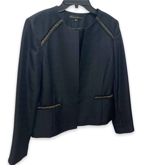 Preston & York NWT Lacey Sparkle Black Gold Long Sleeve Blazer, 8 - Picture 2 of 9
